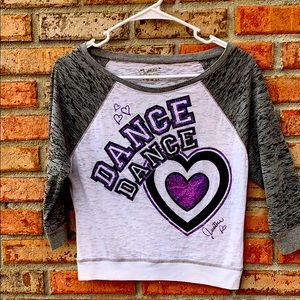 💜Justice jersey style long sleeve shirt💜